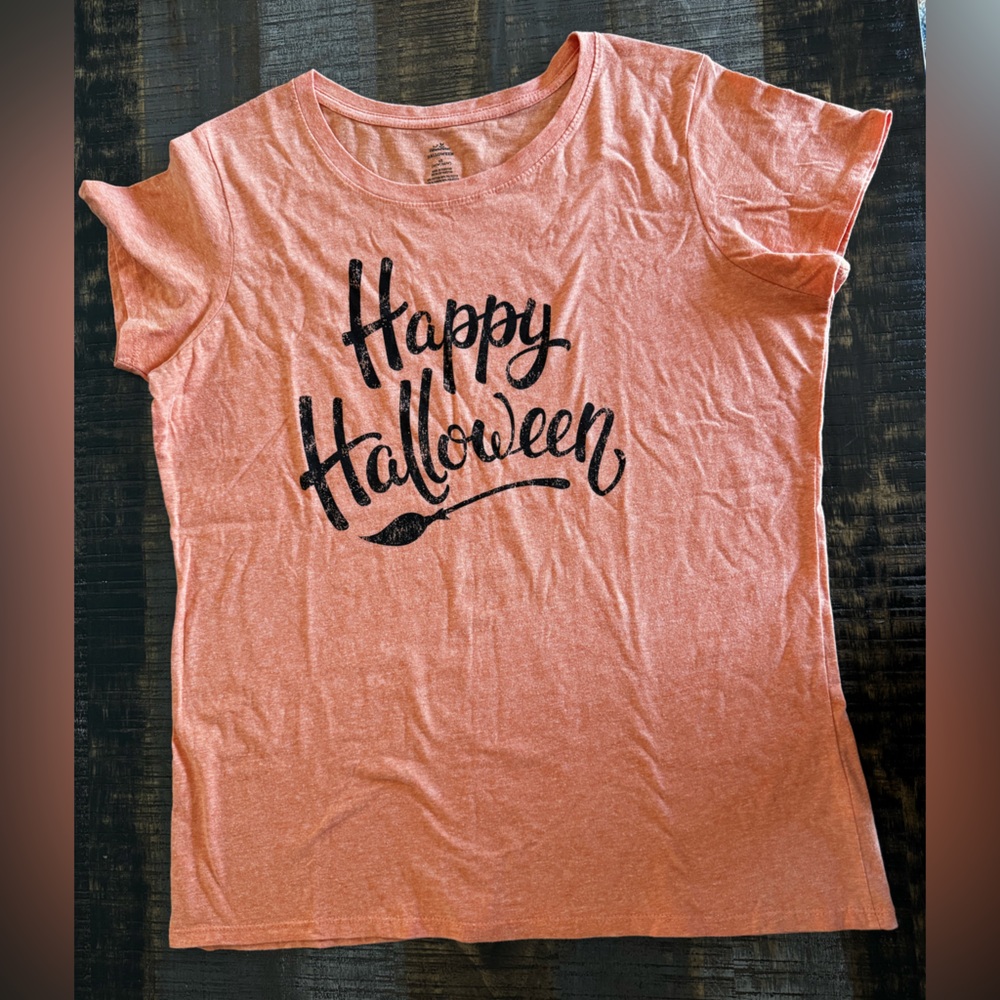 Womens Short Sleeve T-Shirt Happy Halloween Size 2X